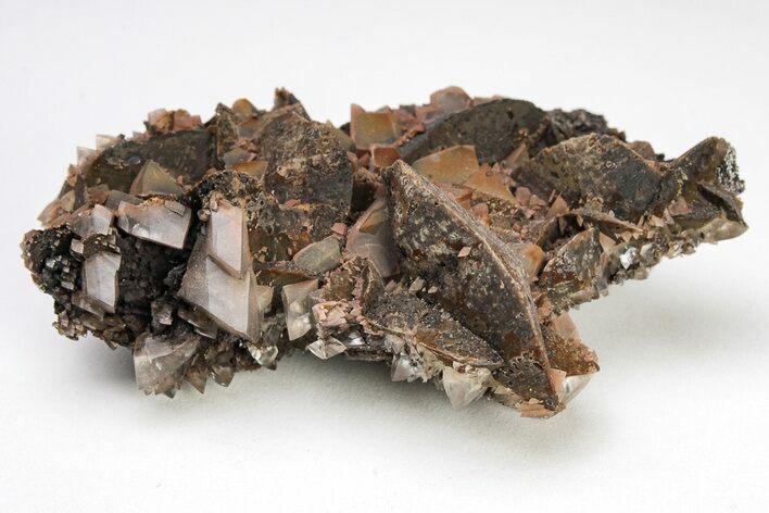 Brown-Orange Calcite Crystal Cluster - Red Dome Mine #204702